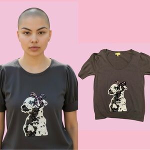 princess vera wang Gold, white and silver Logo Tee